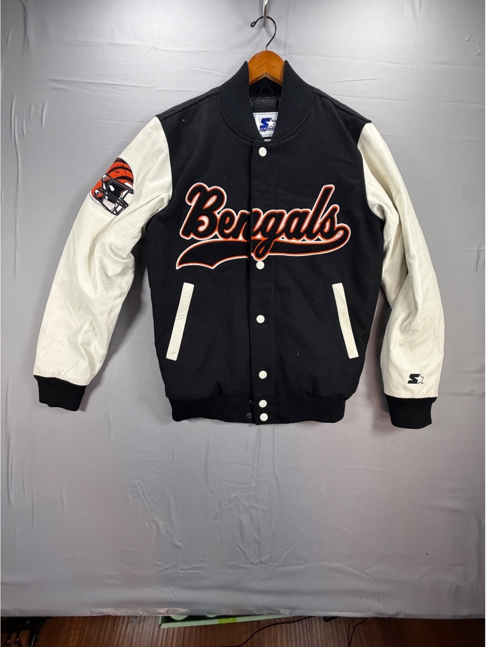 Starter Cincinnati Bengals Wool & Leather Varsity Jacket